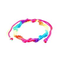 Armband gedreht aus Stoff in Regenbogenfarben