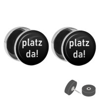 Silberner Fake Plug "platz da!"