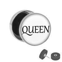 Silberner Fake Plug "Queen" - Weiß