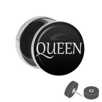 Silberner Fake Plug "Queen" - Schwarz