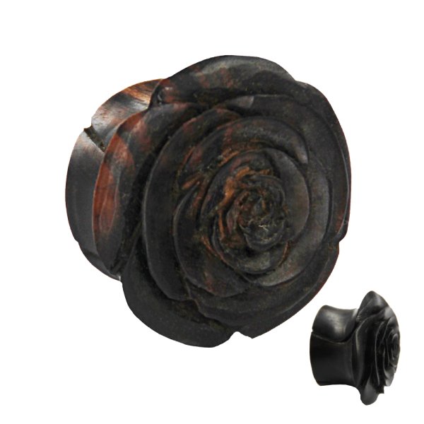 Holz Plug - Rose - Dunkelbraun