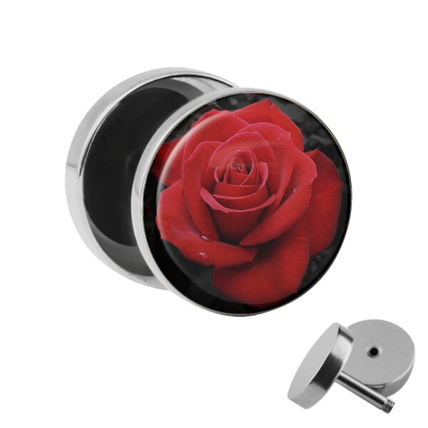 Motiv Fake Plug - Rote Rose