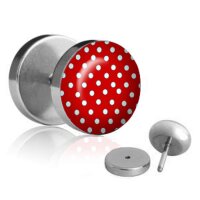 Motiv Fake Plug - Polka Dots - Rot