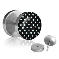 Motiv Fake Plug - Polka Dots - Schwarz