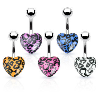 Bauchnabelpiercing - Herz - Leopard