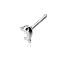 Nose Stud straight - Silver - Dolphin