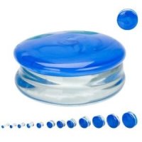 Glas Plug - Geteilt - Blau