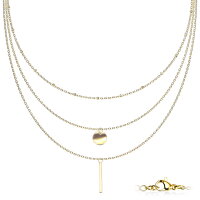 Mehrreihige Halskette mit Platte, Stab und Perlen