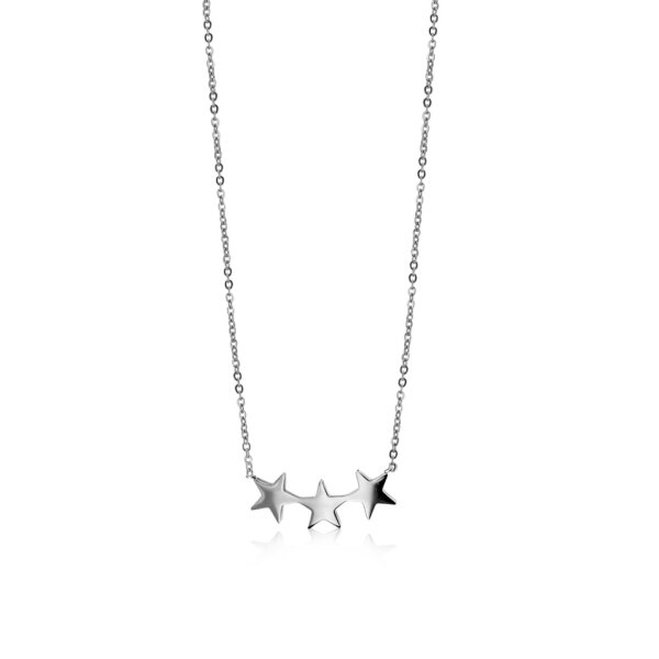 Silberne Halskette mit glänzendem Stern-Anhänger