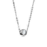 Necklace - Silver - Crystal - Clear