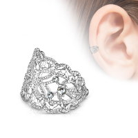 Ear Cuff Ohrklemme mit Schmetterling und Kristallen