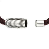 Geflochtenes Leder-Armband mit Magnetverschluss