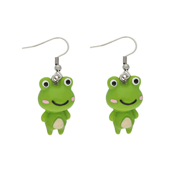Ohrringe mit grünem Frosch