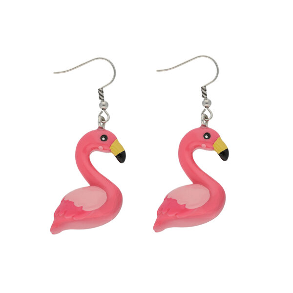 Ohrringe mit rosa Flamingo