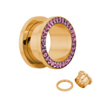 Flesh Tunnel - Gold - Kristall - Pink - Schutzschicht