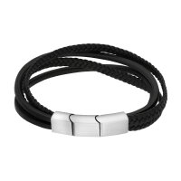 Leder-Armband 3-reihig mit Magnetverschluss