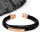 Leder-Armband mit Platte und Magnetverschluss in Rosegold