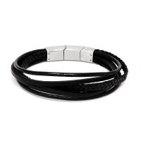 Leder-Armband 5-reihig mit Magnetverschluss