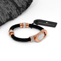 Stoff-Armband mit Perlen und Schlaufe als Magnetverschluss