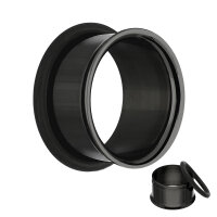 Single Flare Flesh Tunnel - Stahl - Schwarz