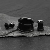 Single Flare Flesh Tunnel - Stahl - Schwarz