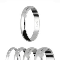 Ring - 925 Silber - Glänzend - 4 Breiten - Silber [08.] - Breite: 2mm - Ringgröße: 56
