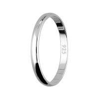 Ring - 925 Silber - Glänzend - 4 Breiten - Silber [08.] - Breite: 2mm - Ringgröße: 56