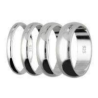 Ring - 925 Silber - Glänzend - 4 Breiten - Silber [08.] - Breite: 2mm - Ringgröße: 56