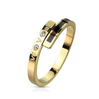 Goldener Ring mit Kristallen und r&ouml;mischen Zahlen