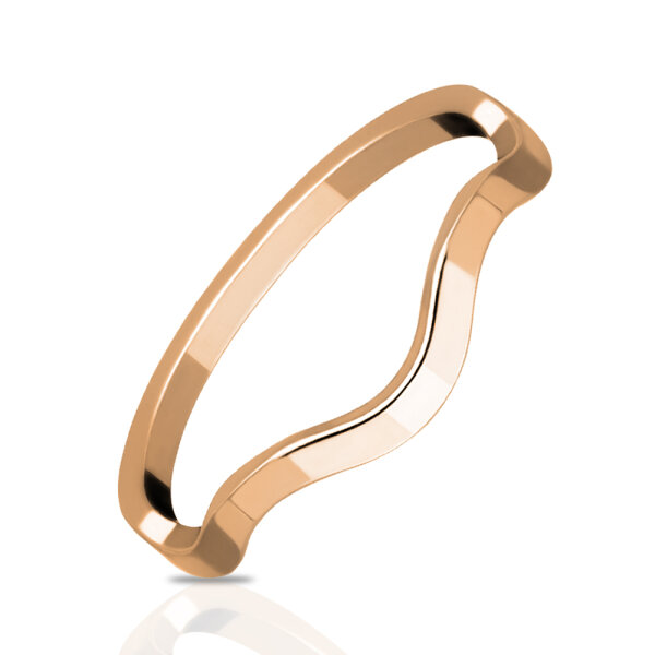 Gewellter Ring aus Edelstahl - Farbe: rosegold - Größe: 48