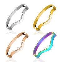 Gewellter Ring aus Edelstahl - Farbe: rosegold - Größe: 48