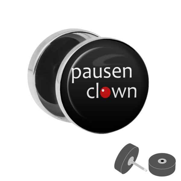 Silberner Fake Plug "Pausen Clown"