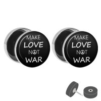 Silberner Fake Plug "Make Love Not War"