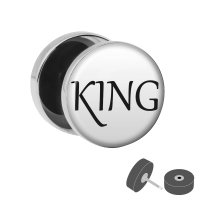 Silberner Fake Plug "King" - Weiß