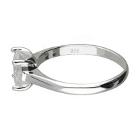 925 Sterling Silber Ring mit gro&szlig;em Kristallstein