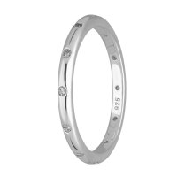 Schmaler 925 Sterling Silber Ring mit Kristallen