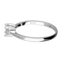 925 Sterling Silber Ring mit klaren Kristallstein