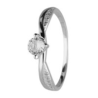 Ring - 925 Silver - Crystal - Clear - Ornament