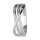 3-lagiger 925 Sterling Silber Ring mit Kristallen und Welle