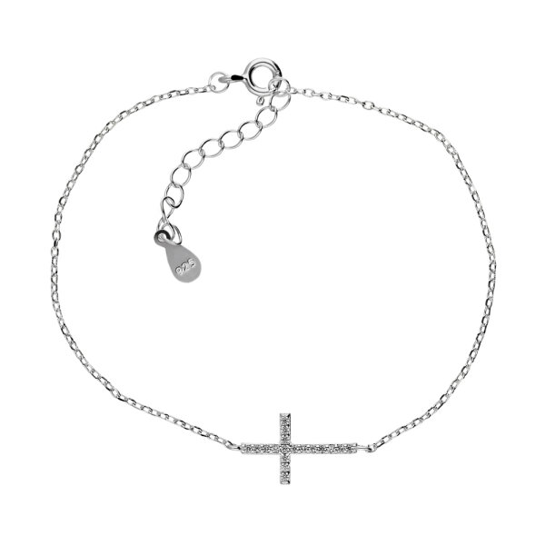 925 Sterling Silber Armband mit Kreuz-Anhänger