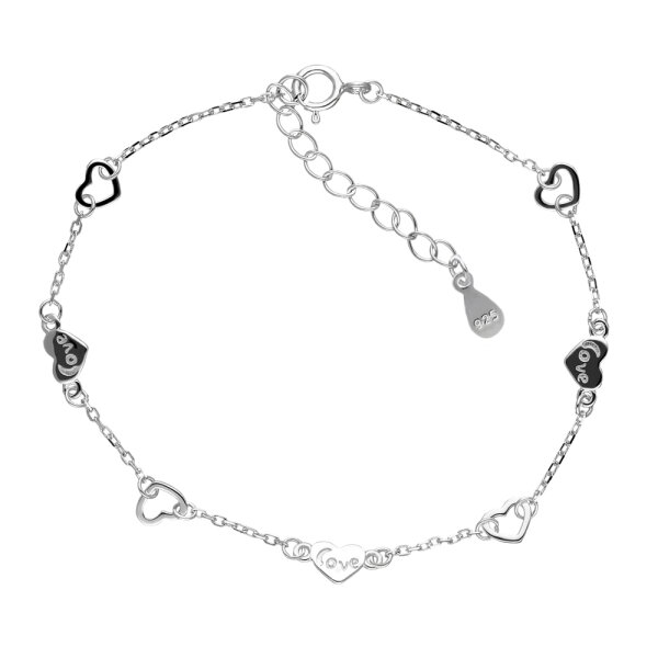 925 Sterling Silber Armband mit vielen Herzen