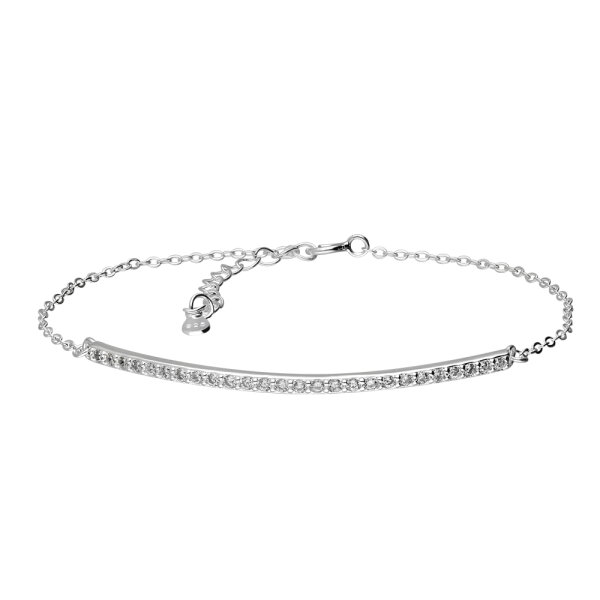 925 Sterling Silber Damen-Armband mit Kristallbogen