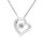 Silberne 925 Sterling Silber Halskette mit Herz und Kristall