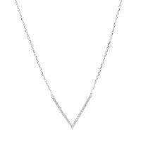 Silberne 925 Sterling Silber Halskette mit V...