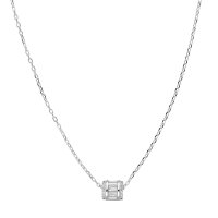 925 Sterling Silber Halskette mit Kristall Perlen-Anhänger