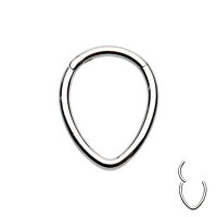 Silbernes Segmentring-Clicker Piercing in Tropfen Form