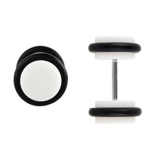 Piercing Fake Plug - Kunststoff - Gummi - Weiß
