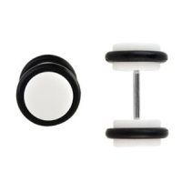 Piercing Fake Plug - Kunststoff - Gummi - Weiß