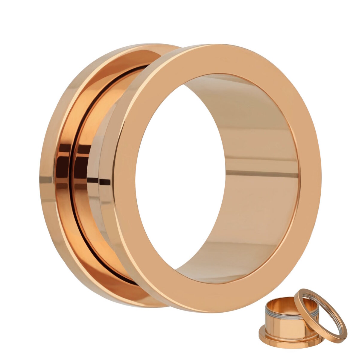 Flesh Tunnel Rosegold 2er Set - Chirurgenstahl Ohrdehner 3mm