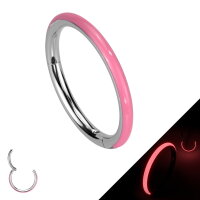 Titan Segmentring-Clicker Piercing mit Glow in the dark Rand